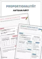 Vorschau - Arbeitsblätter - Direkte und indirekte Proportionalität (Materialpaket) - Deckblatt