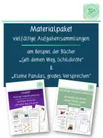 Vorschau - Unterrichtsreihen - Materialpaket zu Büchern von Rachel Bright (Schildkröte, Pandas, Kamel...) - wird noch ergänzt - Deckblatt