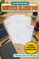 Vorschau - Stundenentwürfe - Deutsch Klasse 11-10 Paket – 14 Materialien: Prüfungsvorbereitung & Grammatik - Deckblatt