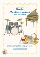 Vorschau - Poster - Materialpaket | Pastell-Clipart Paket | Musikinstrumente - Deckblatt