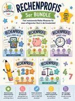 Vorschau - Arbeitsblätter - RECHENPROFIS, 5er-Bundle Mathe-Missionen bis 20, Zahlen, Rechnen, Geld & Uhrzeit - Deckblatt