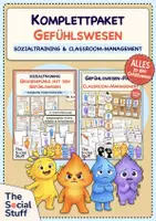 Vorschau - Stundenentwürfe - Gefühle Grundschule: Gefühlswesen Komplettpaket – Sozialtraining & Classroom Management - Deckblatt