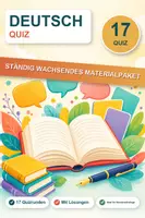 Vorschau - Arbeitsblätter - Deutsch Quiz Paket – 17 Quizrunden zu Grammatik, Rechtschreibung & Literatur - Deckblatt