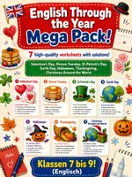 Vorschau - Stundenentwürfe - 📅 English Through the Year Mega Pack! - Deckblatt