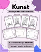 Vorschau - Arbeitsblätter - Kunstunterricht Komplettpaket | 5 Arbeitsplatzunterlagen + 4 Kunstmappen-Deckblätter - Deckblatt