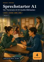 Vorschau - Arbeitsblätter - Spanisch A1 Sprechstarter – 4 Themensets mit 24 Bildimpulsen - Deckblatt