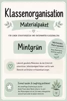 Vorschau - Präsentationen/Tafelbilder - Klassenorganisation – Materialpaket | Mintgrün | Wachsendes Materialpaket - Deckblatt