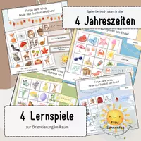 Vorschau - Stationenlernen - Folge dem Weg – finde das Symbol am Ende! | Räumliche Orientierung – 4 Jahreszeiten - Deckblatt