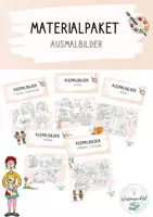 Vorschau - Mal- und Bastelvorlagen - Materialpaket | Ausmalbilder Feiertage, Jahreszeiten - Deckblatt