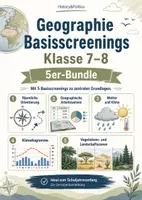 Vorschau - Arbeitsblätter - Geographie Basisscreenings Klasse 7–8 5er-Bundle - Deckblatt