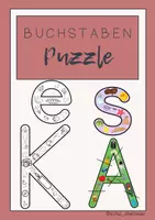 Vorschau - Spiele - Buchstabenpuzzle - Materialpaket - farbig und schwarz weiß - Deckblatt
