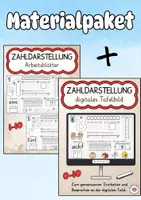 Vorschau - Arbeitsblätter - Zahldarstellung Zahlenraum 10 digitales Tafelbild mit Arbeitsblättern Materialpaket - Deckblatt