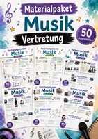 Vorschau - Stundenentwürfe - Materialpaket Vertretungsstunden Musik Klasse 1-12 | 50 Arbeitsblätter - Deckblatt