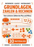 Vorschau - Stundenentwürfe - Mathe Klasse 1: Grundlagen, Zahlen & Rechnen bis 20 – 30 Materialien - Deckblatt