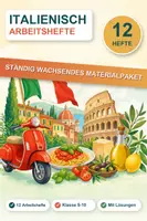 Vorschau - Arbeitsblätter - Italienisch Arbeitshefte Paket – 12 Hefte: Grammatik & Kommunikation - Deckblatt