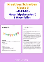 Vorschau - Stundenentwürfe - Materialpaket Kreatives Schreiben Klasse 3 Alltag - 5 Materialien - Deckblatt