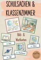 Vorschau - Fördermaterial/Inklusion - Materialpaket: Schulsachen & Klassenzimmer: Bild- & Wortkarten - DaZ/ DaF - Deckblatt