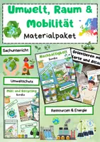 Vorschau - Arbeitsblätter - Umwelt, Raum & Mobilität Sachunterricht Bundle - Deckblatt
