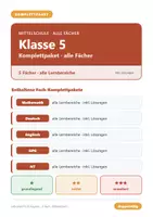 Vorschau - Arbeitsblätter - Mittelschule Klasse 5 - Komplettpaket alle Fächer - Deckblatt