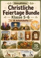 Vorschau - Arbeitsblätter - Christliche Feiertage Bundle Klasse 5–6 – 15 Hefte - Deckblatt