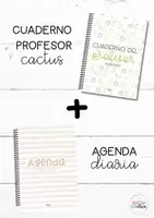Vista previa - Para docentes: organización, planificación y formación - Cuaderno profesor cactus + agenda diaria - Portada