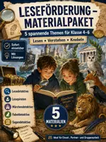 Vorschau - Stundenentwürfe - Materialpaket Deutsch: Leseförderung | Lesen | Sagen | Märchen | Fabeln | Lesedetektive | Klasse 4, 5, 6 - Deckblatt