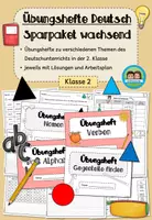 Vorschau - Arbeitsblätter - Übungshefte Deutsch (Klasse 2) - wachsendes Sparpaket - Deckblatt