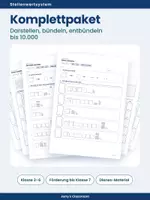 Vorschau - Arbeitsblätter - Stellenwertsystem Komplettpaket: Darstellen, bündeln, entbündeln bis 10.000 – Dienes Material - Deckblatt