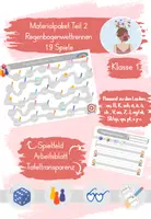 Vorschau - Arbeitsblätter - Materialpaket Buchstabenspiel Regenbogenwettrennen Teil 2 - Deckblatt