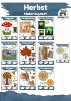 Vorschau - Mal- und Bastelvorlagen - Kunst Herbst Grundschule, Riesiges Materialpaket | Basteln, Klasse 1, Klasse 2, Klasse 3, Klasse 4 - Deckblatt