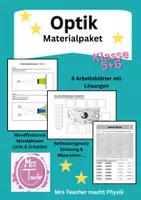 Vorschau - Mal- und Bastelvorlagen - Unterrichtseinheit Optik 5./6. Klasse Materialpaket - Deckblatt