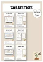 Vorschau - Arbeitsblätter - Materialpaket Zahl des Tages Schulanfang - Deckblatt