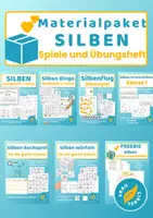 Vorschau - Arbeitsblätter - Materialpaket Silben Klasse 1 Spiele Übungsheft - Deckblatt