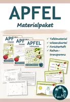 Vorschau - Arbeitsblätter - Apfel Grundschule – Komplettpaket für Klasse 1/2 | Forscherheft, Wissenskartei & Tafelmaterial - Deckblatt