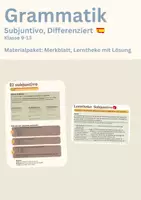 Vorschau - Stationenlernen - Materialpaket: Spanisch: El Subjuntivo (Klasse 9-12) - differenziert - Grammatikübersicht, Übungen, Lösungen - Deckblatt