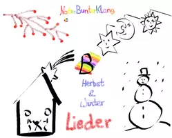 Vorschau - Arbeitsblätter - (B) 4 Kinderlieder für Herbst und Winter - Laterne, Laterne / Alle Jahre wieder / Schneeflöckchen, Weißröckchen / Es regnet - Singen, Glockenspiel, Blockflöte - Spielend leichter Einstieg für Anfänger / Bunte Noten Rainbow B - Deckblatt