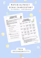 Vorschau - Arbeitsblätter - Materialpaket Schuljahresstart Zeitkapsel Ferienbingo - Deckblatt