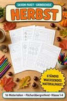 Vorschau - Stundenentwürfe - Herbst Paket Grundschule – 16 Materialien: Igel, Bäume & Kastanien-Mathe - Deckblatt
