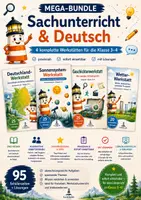 Vorschau - Unterrichtsreihen - Werkstatt-Bundle | Deutschland, Sonnensystem, Wetter & Geschichten schreiben – Klasse 3–4 - Deckblatt