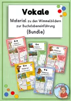 Vorschau - Arbeitsblätter - Buchstabeneinführung / -übung (Vokale): Material zu den Wimmelbildern - Deckblatt