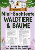 Vorschau - Arbeitsblätter - Paketkiste- Mini-Sachtexte | Waldtiere & Laub- und Nadelbäume - Deckblatt