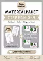 Vorschau - Arbeitsblätter - Materialpaket Ziffern & Mengen 0–9 – Kneten, Nachlegen & Zählen - Deckblatt