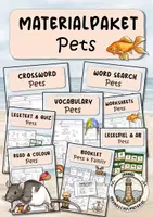 Vorschau - Arbeitsblätter - Pets Englisch Klasse 5 – Materialpaket zu Haustieren – Dogs, Cats – Lesetexte, Arbeitsblätter, Quiz, Vocabulary & Übungen - Deckblatt