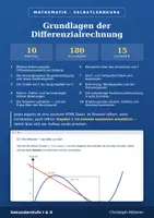 Vorschau - selbst erstellte Cliparts/Grafiken - Grundlagen der Differenzialrechnung Selbstlernkurs Kapitel 1-10 - Deckblatt