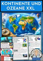 Vorschau - Arbeitsblätter - Kontinente & Ozeane – XXL Materialpaket | 26 Materialien – Erdkunde Sek I - Deckblatt