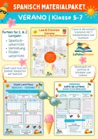 Vorschau - Arbeitsblätter - Spanisch Sommer Materialpaket | Verano, Vacaciones & Back to School nach den Sommerferien | Wortschatz, Lesen, Schreiben & Spiele für den Spanischunterricht | Klasse 5/6/7 - Deckblatt