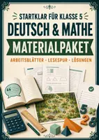 Vorschau - Arbeitsblätter - Materialpaket: Fit für Klasse 5 – Deutsch & Mathe: Wiederholungspaket mit Lesespur und Lösungen - Deckblatt