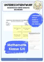 Vorschau - Stundenentwürfe - Unterrichtsentwurf: Geometrische Körper eindeutig beschreiben inkl. aller Materialien - Deckblatt