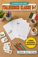 Vorschau - Arbeitsblätter - Italienisch Klasse 5-7 Paket – 15 Materialien: presente, passato prossimo & Roma - Deckblatt
