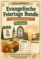 Vorschau - Arbeitsblätter - Evangelische Feiertage Bundle Klasse 7–8 - Deckblatt